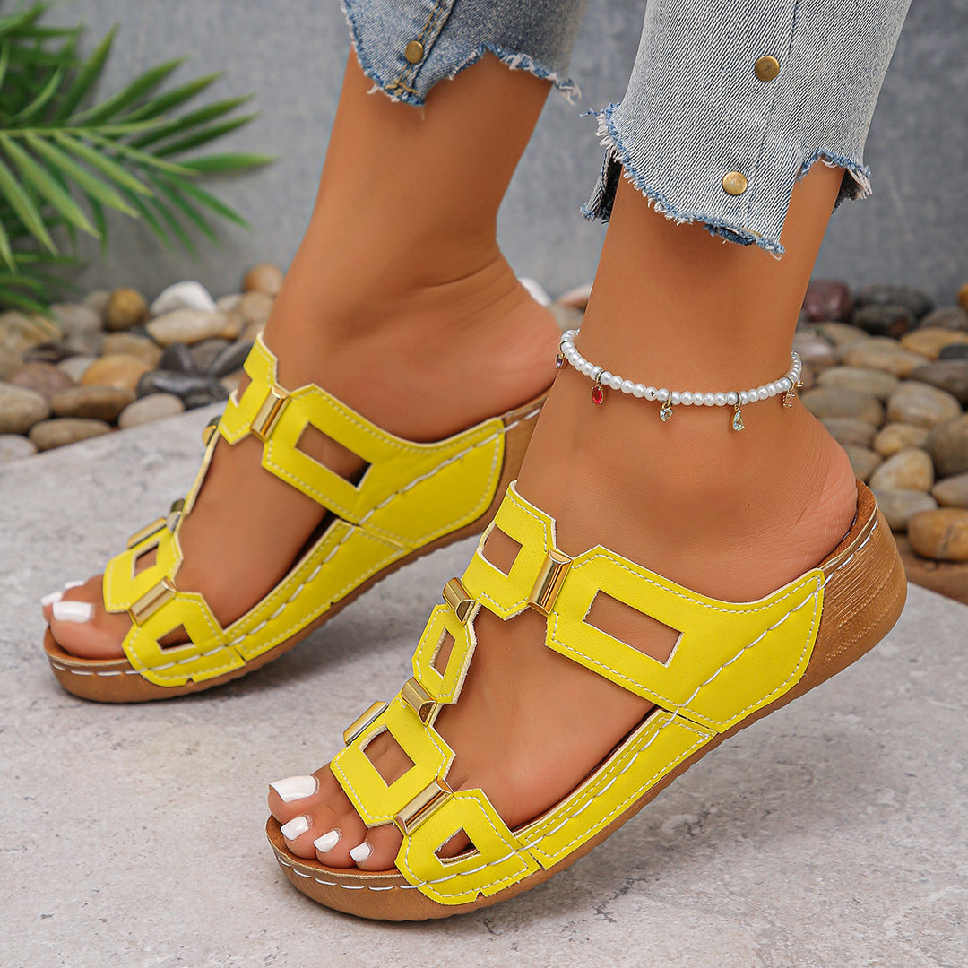 Damen Sandalen mit modischen Zierelementen und bequemem Fußbett R&B