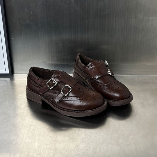 Damen Elegante Mokassins mit dekorativem Doppelschnallenverschluss und stilvollen Perforationen R&B
