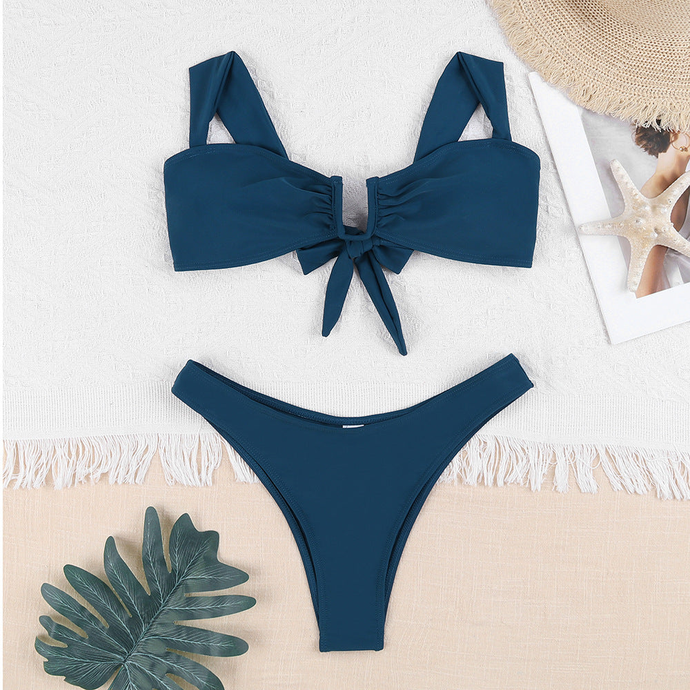 Damen Bikini-Set mit verspieltem Knotendesign und floralem Print R&B