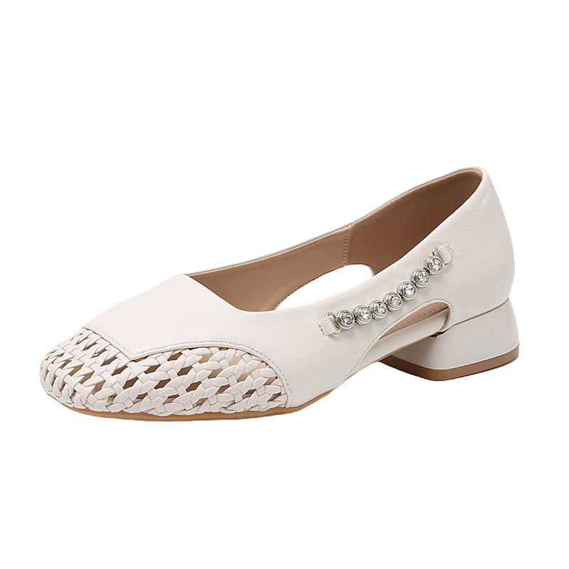 Damen Ballerinas mit glänzenden Applikationen und stilvollem Flechtmuster R&B