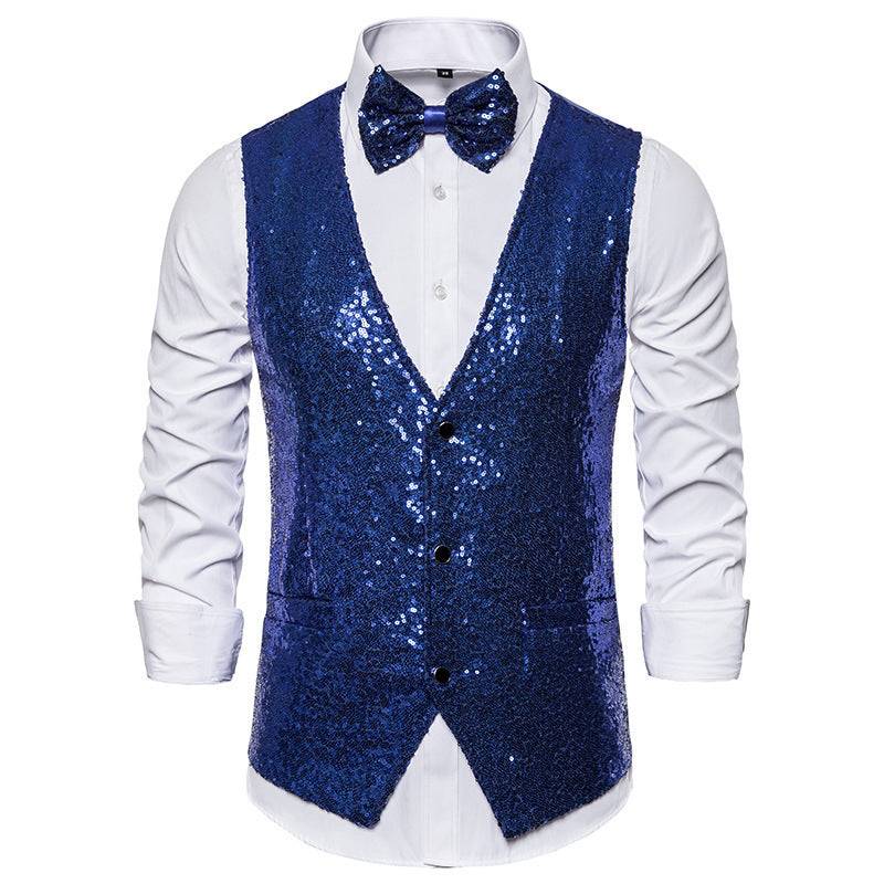 Herren eleganter Paillettenblazer mit passendem Fliege