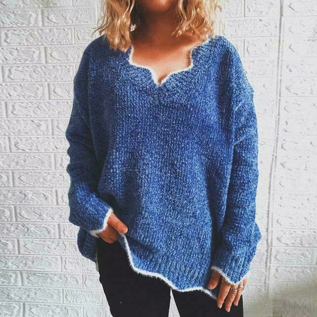 R&B | Pullover - Damen Herbst Einfarbiger Lässiger Pullover