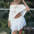 Damen Ethno-Badeset mit Fransen und asymmetrischem Design R&B