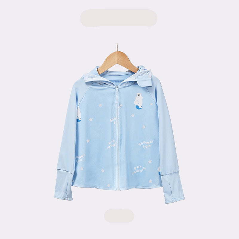 Kinder UV-Schutzjacke mit Kapuze und leichten atmungsaktiven Eigenschaften R&B