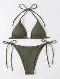 Damen Triangel-Bikini-Set mit verstellbaren BindR&Bändern und texturiertem Stoff R&B