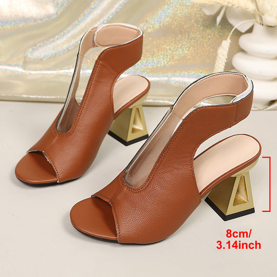 Damen Riemchen-Sandalen mit elegantem Blockabsatz R&B