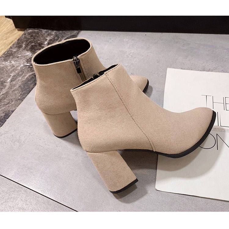 Damen Stiefeletten mit elegantem Blockabsatz und praktischem Reißverschluss R&B