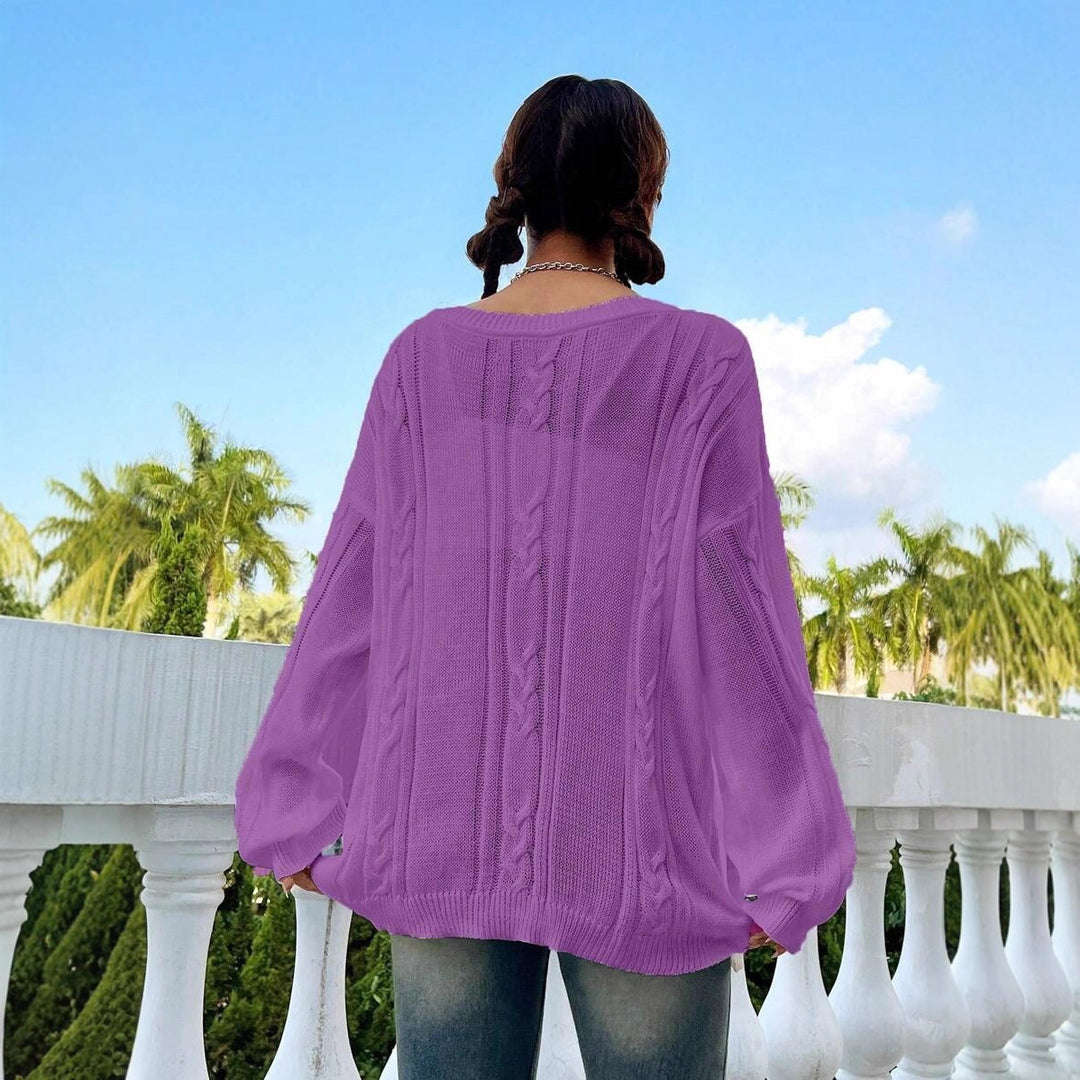 Damen Strickpullover mit asynchronem Schnitt und lockerem Fall R&B
