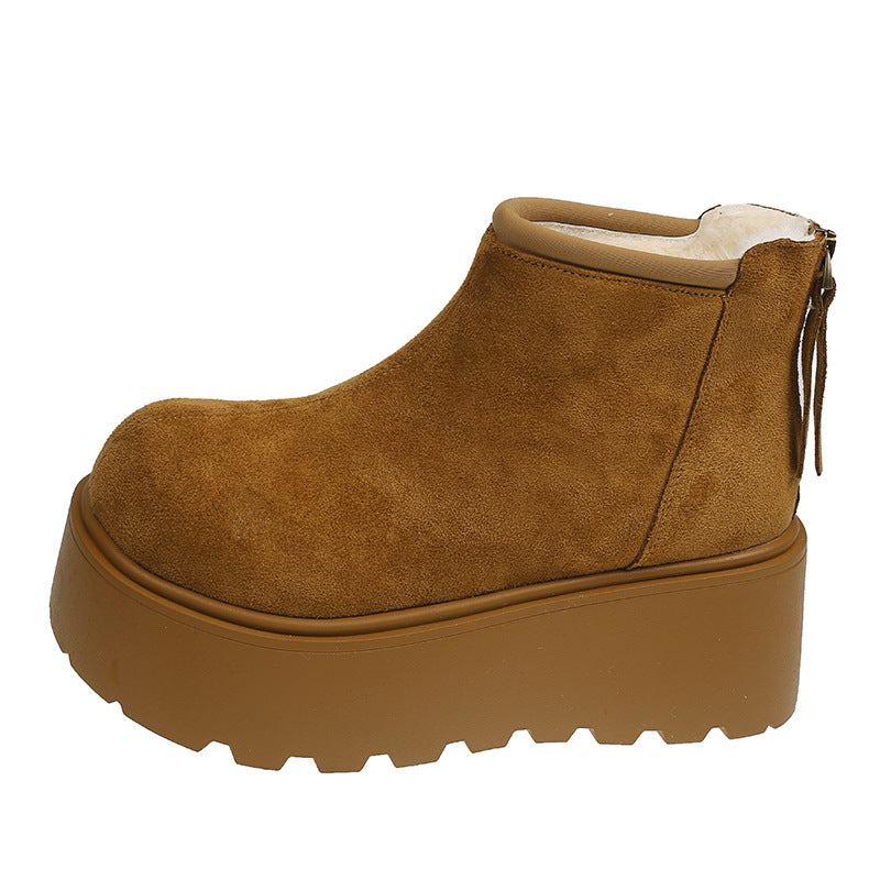 Damen Platform-Stiefelette mit kuscheligem Innenfutter R&B