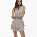 Damen verspieltes Kurzkleid mit Rüschendetails aus weichem Jersey R&B