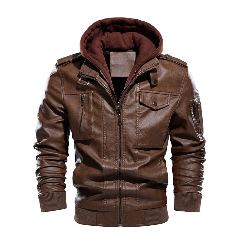 Herren Stilvolle und bequeme jacke mit abnehmbarer Kapuze R&B