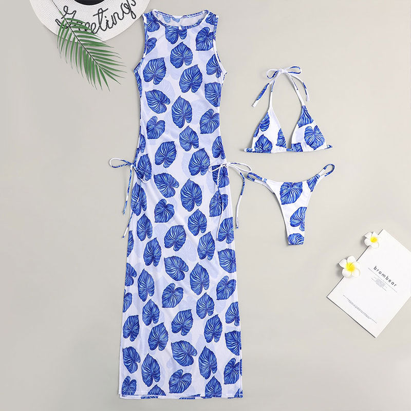 Damen Maxikleid mit floralem Muster und verstellbaren Seitenschnüren R&B
