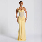 Damen figurbetontes Abendkleid mit innovativem Rüschendesign und fließendem Schnitt R&B
