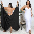 Damen elegantes Maxikleid mit feinem Häkelabschluss R&B