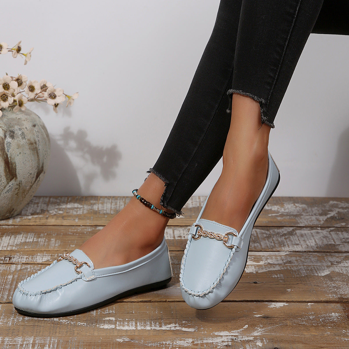 Damen Mokassins mit dekorativem Schmuckdetail R&B