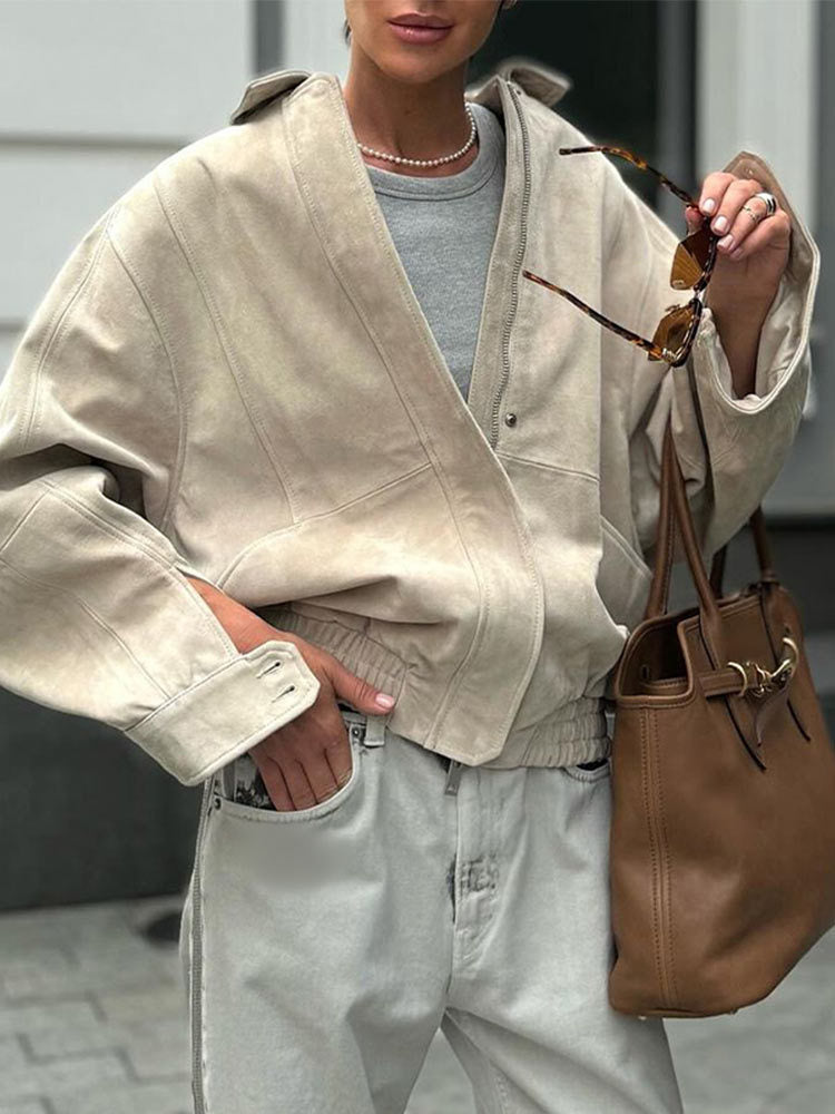 Damen lässige oversized Jacke R&B