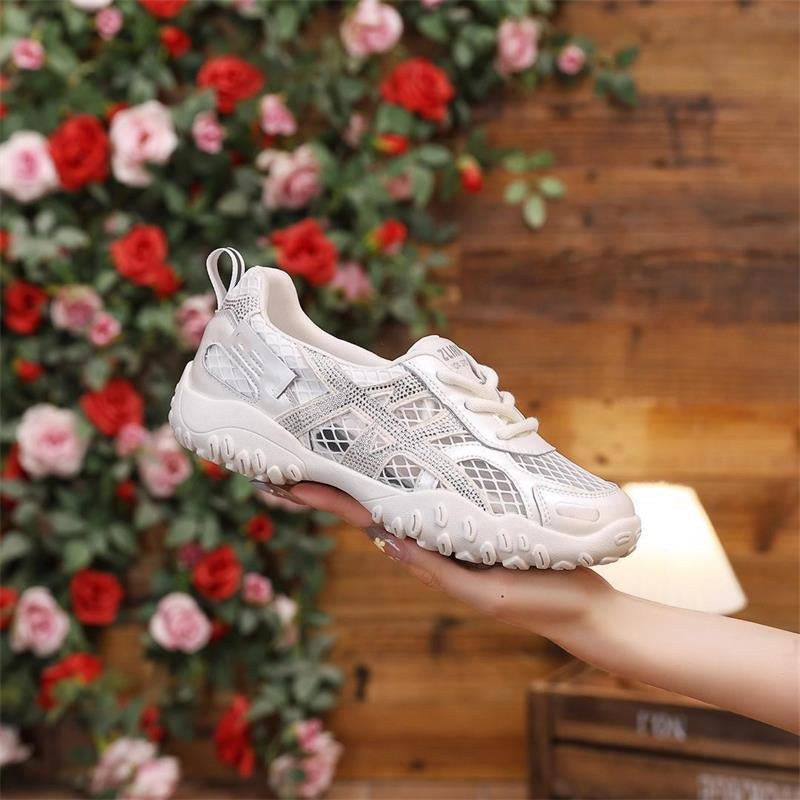 Damen Sportliche Freizeit-Sneaker mit atmungsaktivem Mesh-Obermaterial und rutschfester Sohle R&B