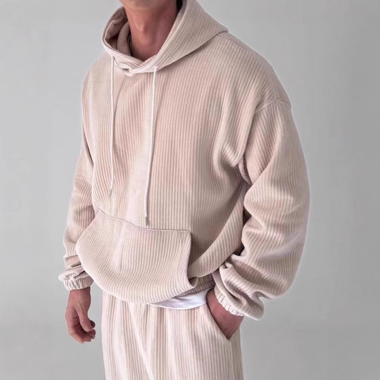 Herren Hoodie mit strukturiertem Rippdesign R&B