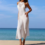 Damen Maxikleid mit elegantem Häkeloberteil und lockerer Silhouette R&B