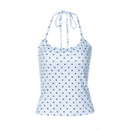 Damen Spaghettiträgertop mit verspieltem Punkte-Design und hochwertigem Stretchmaterial R&B