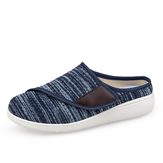 Herren nan orthopädischer Pantoffel mit verstellbarem Klettverschluss, atmungsaktivem Mesh und stoßdämpfender Schaumstoffsohle R&B