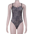 Damen Schaleneck-Badeanzug mit elegantem Tiermuster R&B