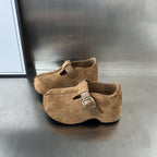 Damen Komfortable Clogs mit elegantem Schnallenverschluss aus hochwertigem Wildleder R&B