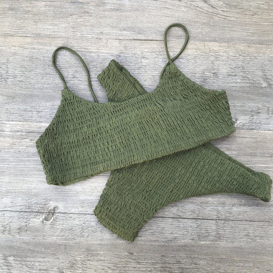Damen Badeanzug-Set mit gerafftem Design R&B