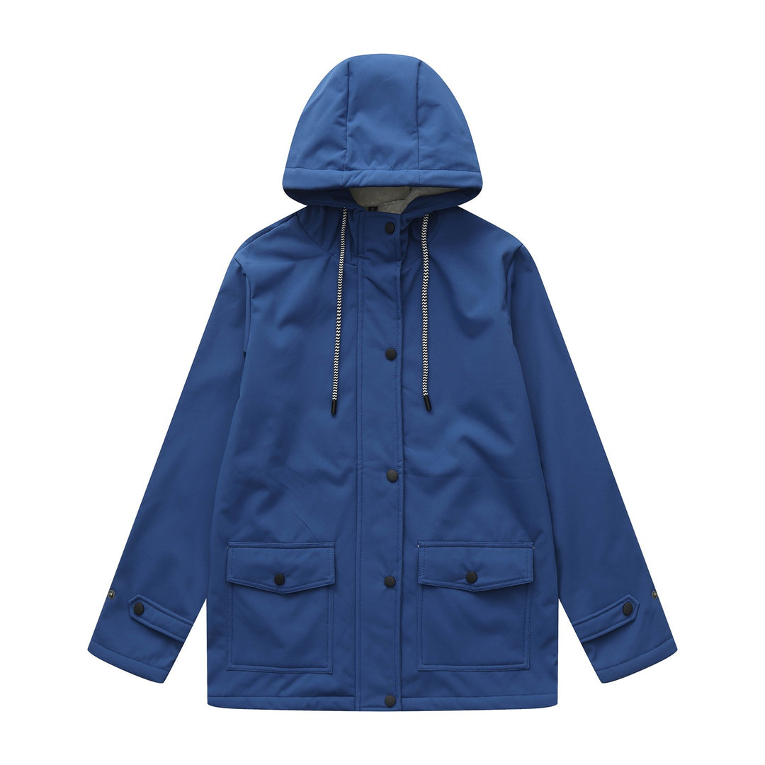 Damen wasserabweisende Outdoorjacke mit verstellbarem Kapuzenkragen R&B