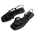 Damen Slingback-Sandaletten mit dekorativem Schleifen-Design R&B