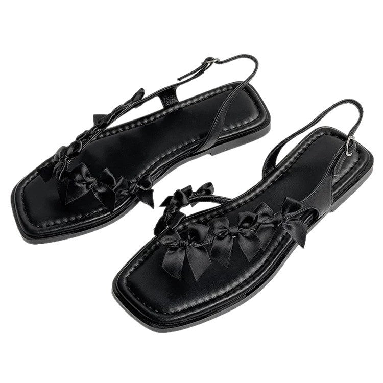 Damen Slingback-Sandaletten mit dekorativem Schleifen-Design R&B