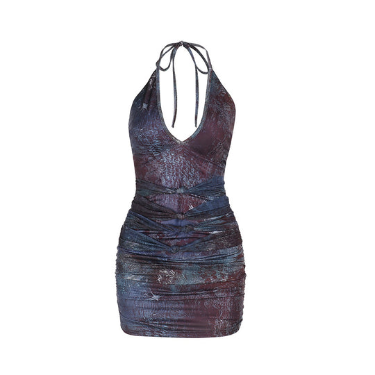 Damen Wickelkleid mit tiefem V-Ausschnitt und elastischem Tailleneinsatz R&B