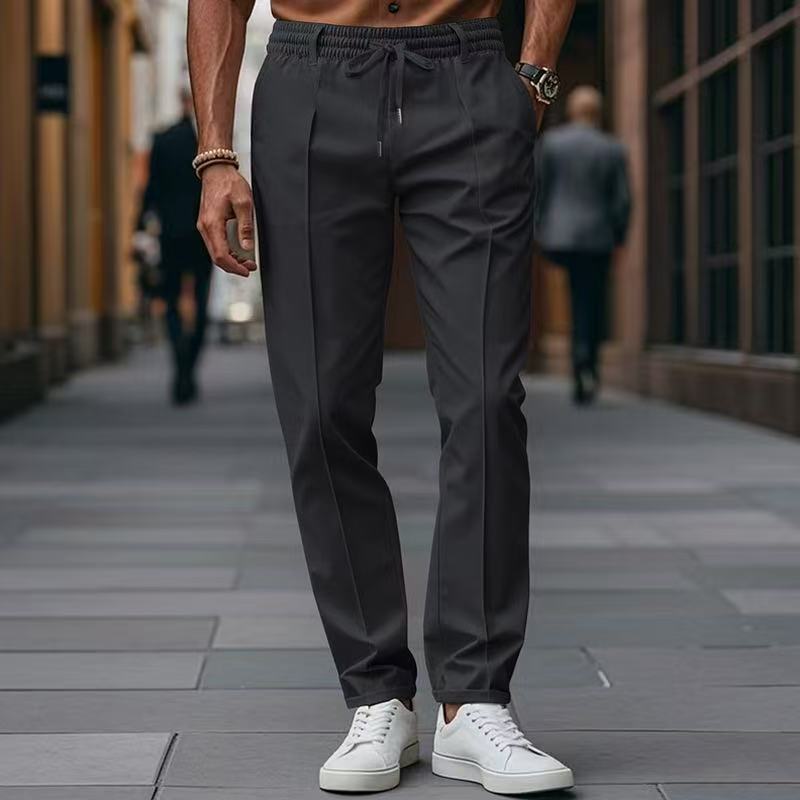 Herren elegante Freizeit-Hose mit elastischem Bund und seitlichen Eingrifftaschen R&B