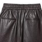 Damen Kunstleder Shorts mit elastischem Bund und modischen Details R&B