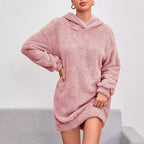Damen Kuscheliger Oversize-Hoodiekleid aus weichem Fleece R&B