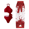 Damen Bikini-Set mit modischem Cut-Out-Design und eleganter Blumenstraße R&B