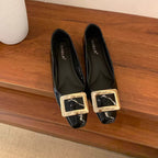 Damen elegante Ballerinas mit modischem Schnallenverschluss R&B