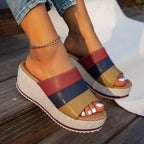 Damen Wedge-Sandalen mit geflochtenem und elastischem Riemen R&B