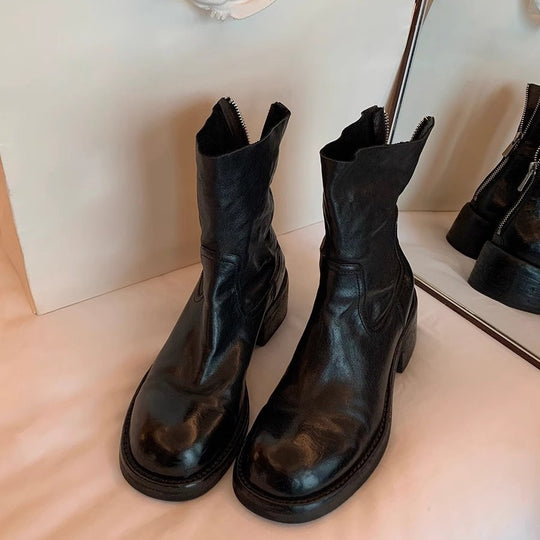 Damen modische Ankle Boots mit einzigartigem Reißverschluss und elegantem Schnitt R&B