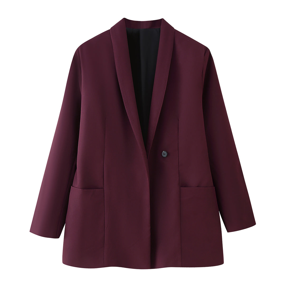 Damen elegante Blazerjacke mit Taschen und modernem Schnitt R&B