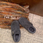 Damen Hausschuh aus hochwertigem Filz mit decorative Schnalle R&B