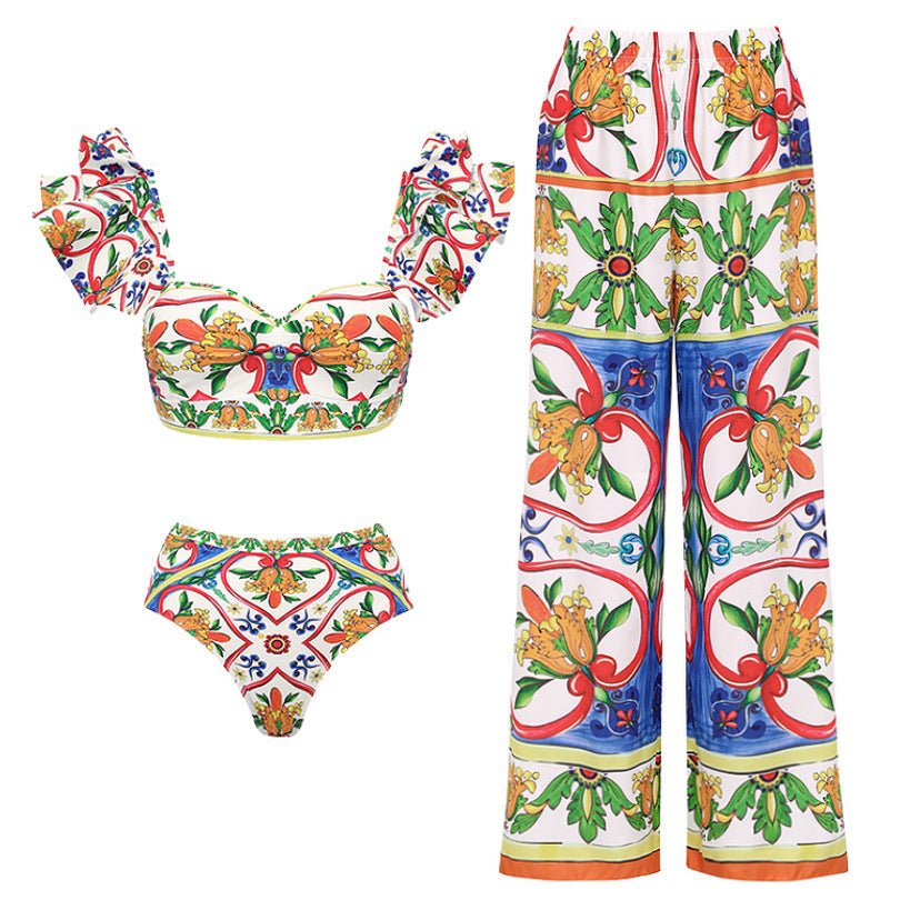 Damen Bikini-Top und Wickelrock Set R&B