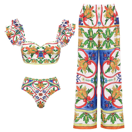 Damen Bikini-Top und Wickelrock Set R&B
