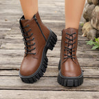 Damen Chunky Boots mit robustem Profil und praktischem Reißverschluss R&B