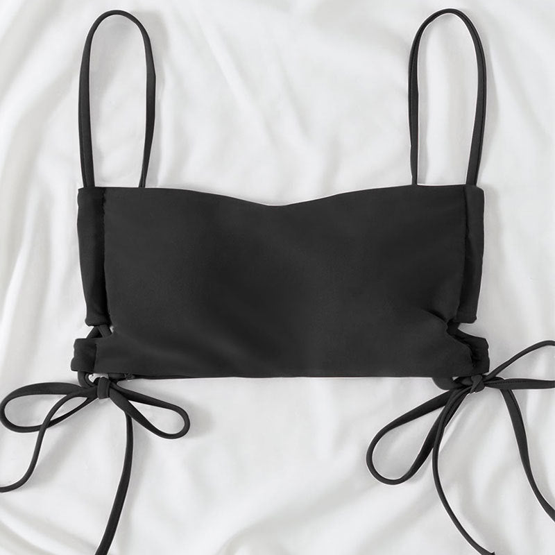 Damen Crop-Top Bikinioberteil mit verspielten Raffung R&B