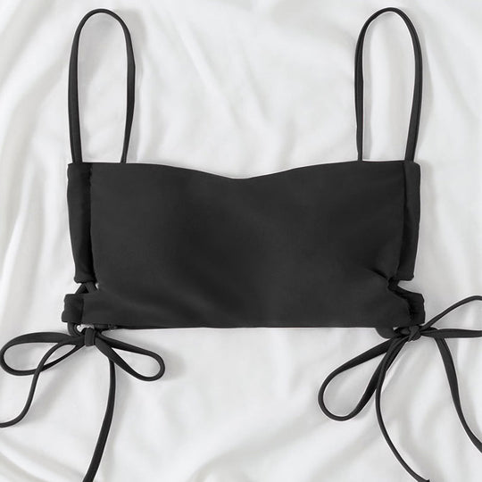 Damen Crop-Top Bikinioberteil mit verspielten Raffung R&B