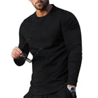 Herren hochwertiges Langarmshirt mit stylishem Rundhalsund und weicher Baumwollmischung R&B