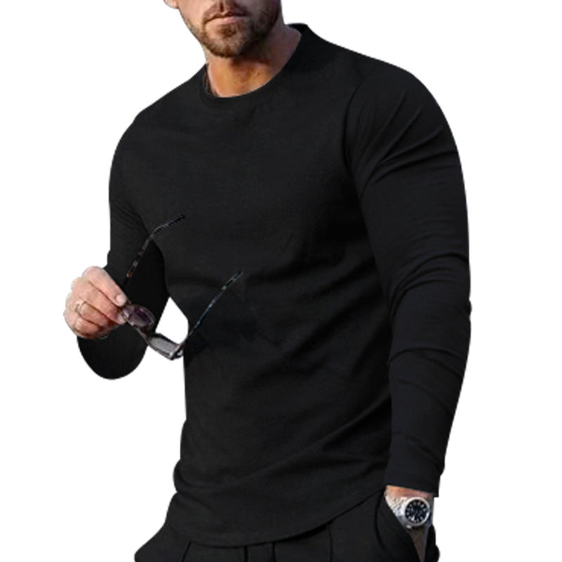 Herren hochwertiges Langarmshirt mit stylishem Rundhalsund und weicher Baumwollmischung R&B
