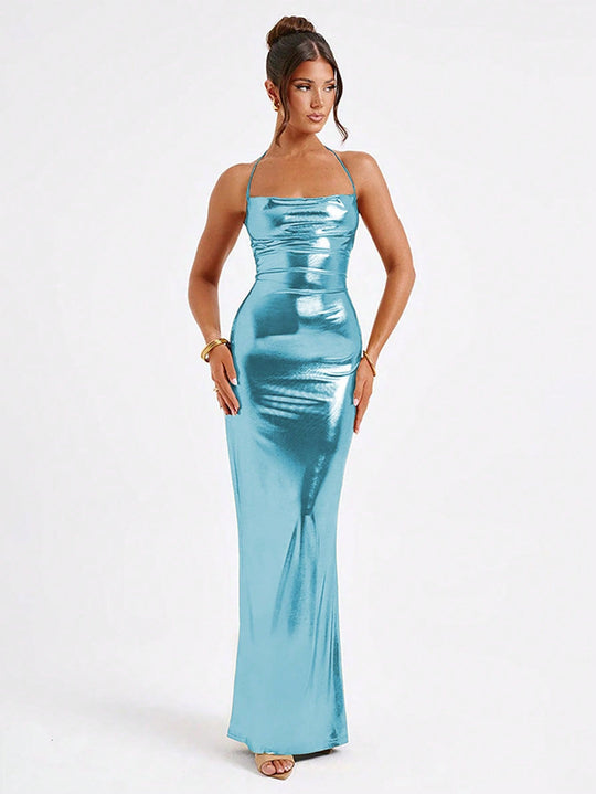 Damen Glamouröses Abendkleid mit Spaghettiträgern und figurschmeichelndem Schnitt R&B