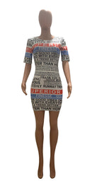 Damen Kurzarm Kleid R&B